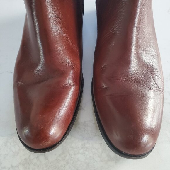 Sesto Mieucci Made in Italy Chestnut Brown Leather Riding Style Boot sz 10 - Picture 5 of 14